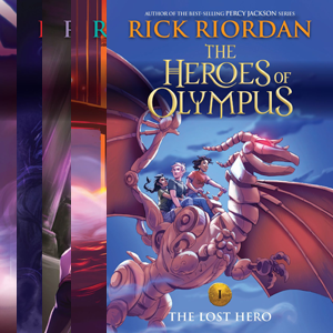 Illustrated covers of the ten-year anniversary edition of Heroes of Olympus, a series by Rick Riordan.