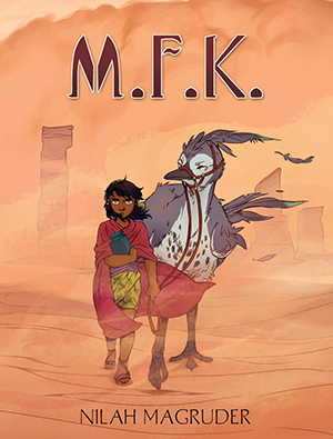 Illustrated cover of M.F.K., a graphic novel by Nilah Magruder.
