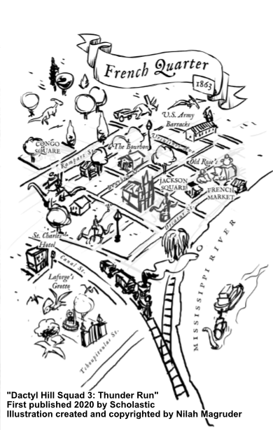 Interior illustration for Dactyl Hill Squad 3: Thunder Run.