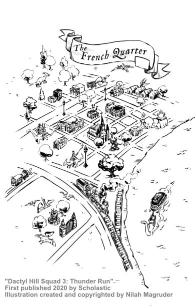 Interior illustration for Dactyl Hill Squad 3: Thunder Run.