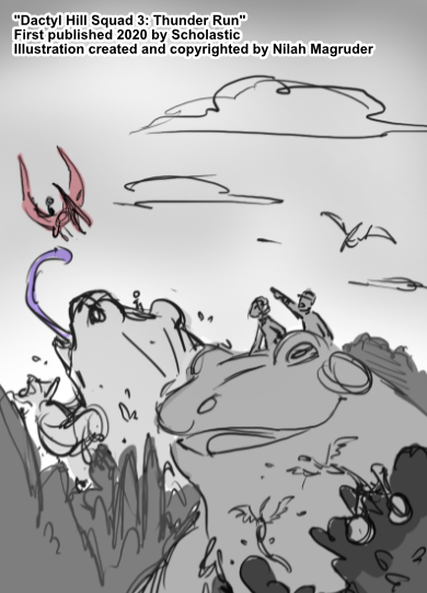 Interior illustration for Dactyl Hill Squad 3: Thunder Run.