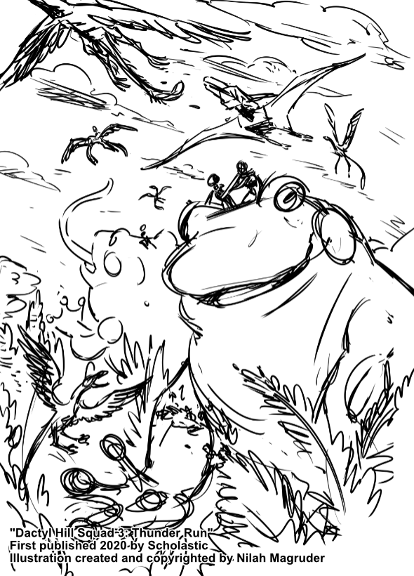 Interior illustration for Dactyl Hill Squad 3: Thunder Run.