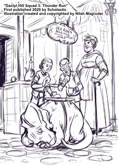 Interior illustration for Dactyl Hill Squad 3: Thunder Run.