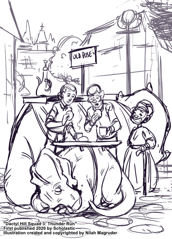 Interior illustration for Dactyl Hill Squad 3: Thunder Run.