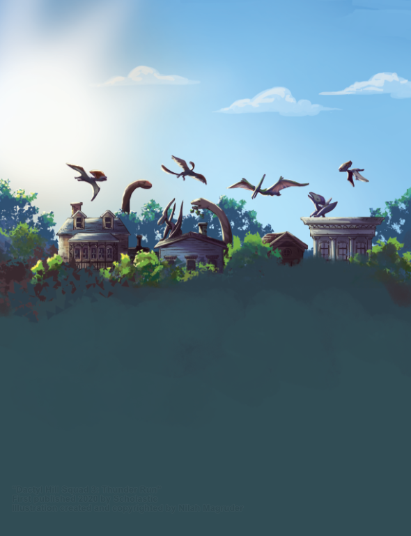 Cover illustration for Dactyl Hill Squad 3: Thunder Run.
