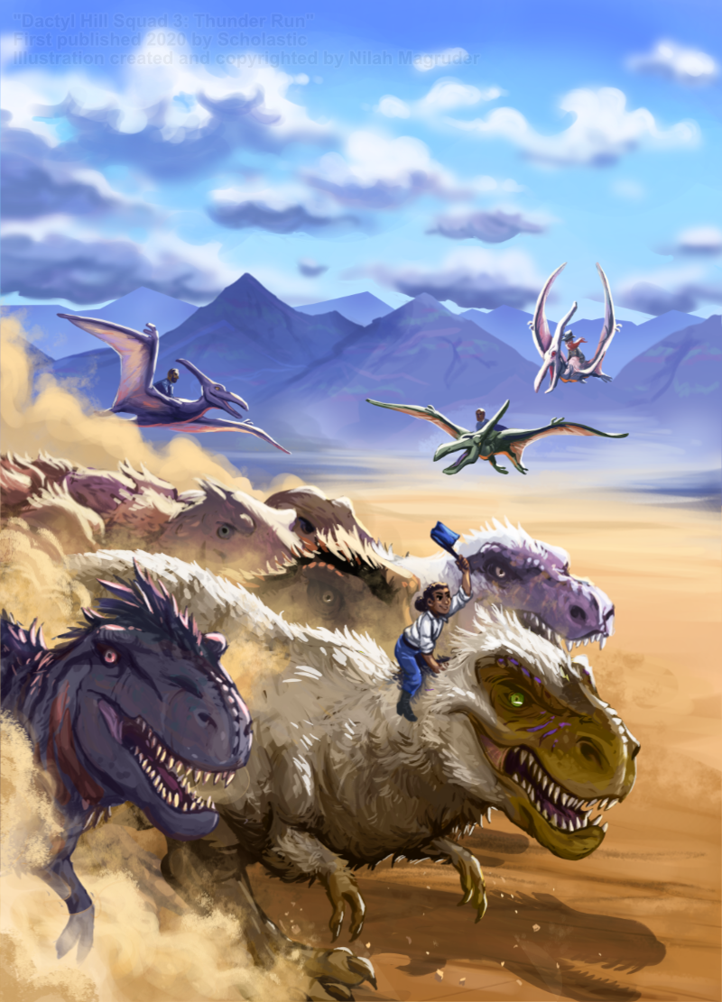 Interior illustration for Dactyl Hill Squad 3: Thunder Run.