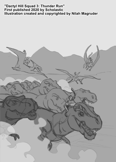 Cover illustration for Dactyl Hill Squad 3: Thunder Run.