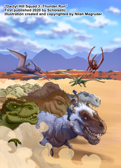 Cover illustration for Dactyl Hill Squad 3: Thunder Run.