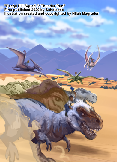 Cover illustration for Dactyl Hill Squad 3: Thunder Run.