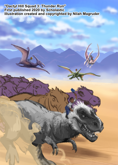 Cover illustration for Dactyl Hill Squad 3: Thunder Run.