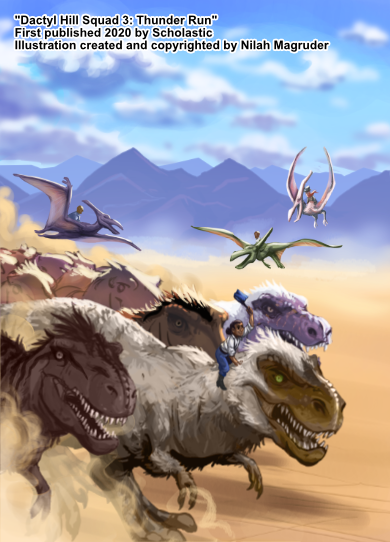 Cover illustration for Dactyl Hill Squad 3: Thunder Run.