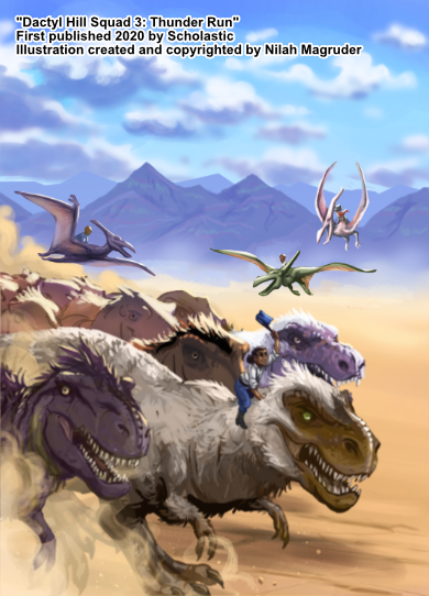 Cover illustration for Dactyl Hill Squad 3: Thunder Run.