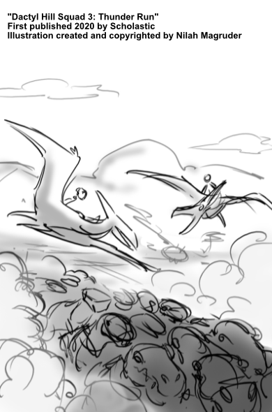 Cover illustration for Dactyl Hill Squad 3: Thunder Run.