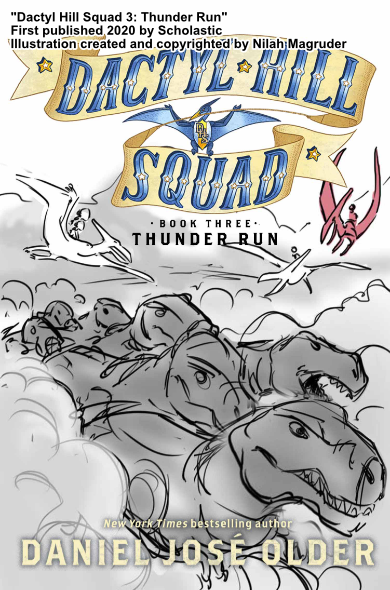 Cover illustration for Dactyl Hill Squad 3: Thunder Run.