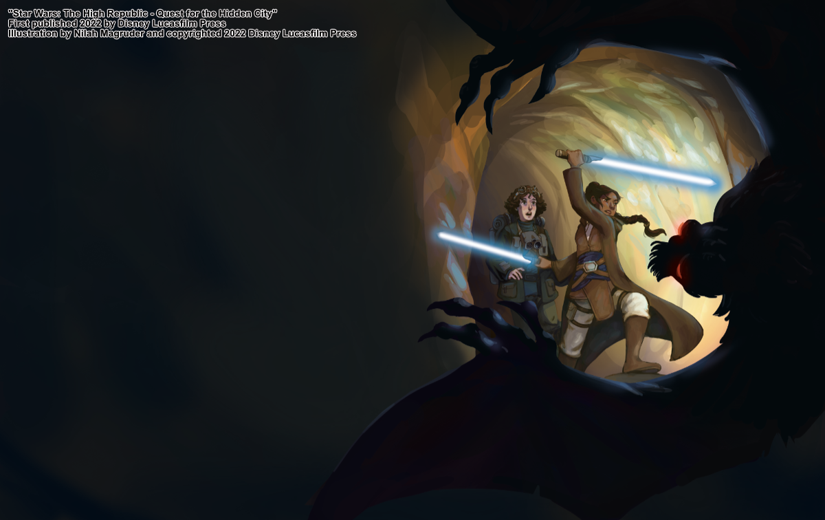 Rough sketch concept for the cover illustration of Star Wars: The High Republic - Quest for the Hidden City.