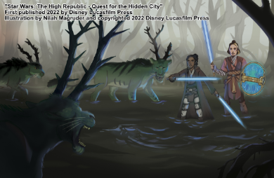 Interior illustrations for Star Wars: The High Republic - Quest for the Hidden City.