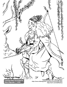 Knight and Mage Coloring Sheet